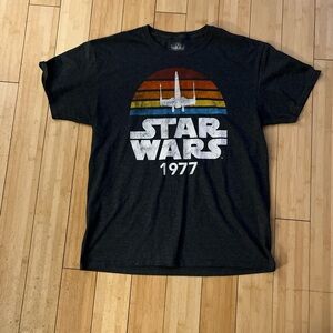 Star Wars 1977 Gray Size Large L Mad Engine Retro Style Graphic T-shirt
